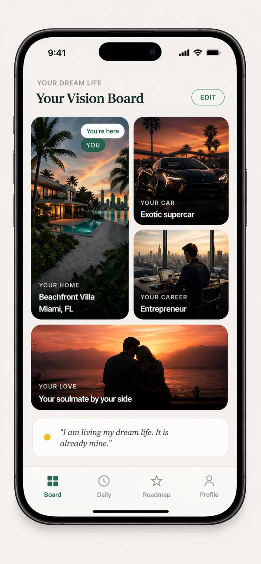 Dreamt vision board mockup